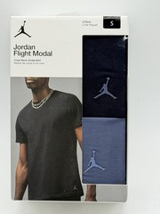 NEW 2 PACK NIKE JORDAN FLIGHT MODAL MENS COTTON CREW NECK UNDERSHIRT SMALL NAVY