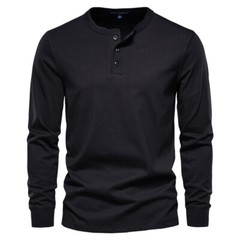 Zonbailon men’s long sleeve solid color crew neck bottomed shirt soft Winter
