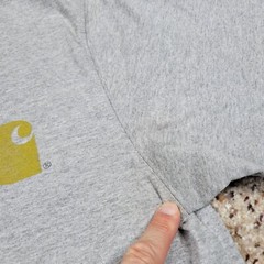 Carhartt Shirt Mens Medium Gray Graphic Tee Spell Out Work Wear Outdoors Adult *