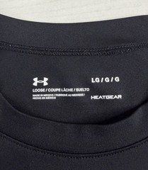 Under Armor Tactical Shirt Short Sleeve Black Loose HeatGear Wicking Mens L