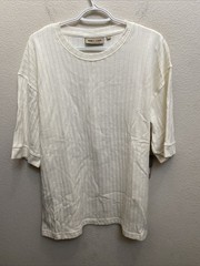 NEW Amongst Others Men’s Large Off White Drop Shoulder Boxy Short Sleeve T-Shirt