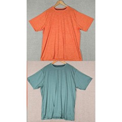 Liberty Pro Mens XXL 2 Pack Performance T-Shirts Orange Teal Heathered Stretch