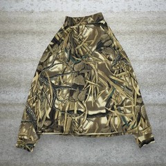 Vintage 90s Advantage Cowl Neck Shirt Mens L Camo Shadowgrass Long Sleeve