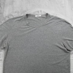 Buck Mason Slub Shirt Mens Large Gray Tri-Blend Crewneck Soft Tee Curved Hem