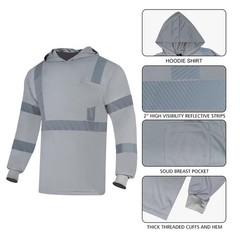 3pcs Safety Reflective High Visibility Long Sleeve Shirts ANSI Class 1 Hi Vis…