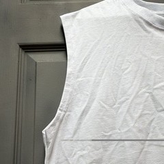 Phillip James Men’s White Saint-Tropez Graphic Logo Sleeveless Crew Tee Size M