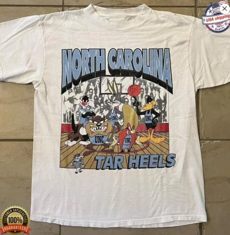 Vintage UNC Tar Heels Looney Tunes T-Shirt, NCAA UNC Tar Heels Shirt