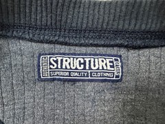 Vintage 90s Ribbed Henley Shirt Men 2XL Minimal Outdoor Casual Midweight Stretch