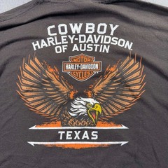 Harley Davidson Cowboy Austin TX Eagle Graphic T Shirt Mens 20×27