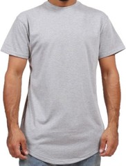 MEN HIPSTER ELONGATED HIP HOP T-SHIRTS WITH SIDE ZIPPER T-552 SOLID