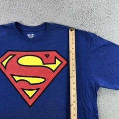 Superman Shirt Mens XL Blue DC Comics Superhero Logo Crewneck Tee Cotton Blend