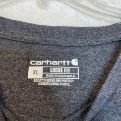 Carhartt Mens XL Loose Fit Long Sleeve Graphic T-Shirt Charcoal Grey TK0231-M