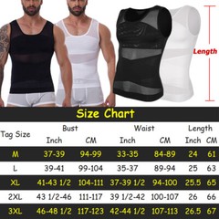 Men Chest Compression Shirt Body Shaper Posture Correct Vest Tummy Control Tops