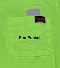 NEW Wrangler Workwear Men’s Hi-Vis Yellow Long Sleeve Pocket T-Shirt Size 3XL