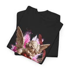 Cherub Angel Red Heart Romantic Gothic Art T-Shirt