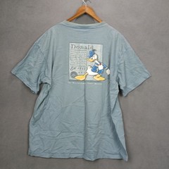 VTG Disney Cyan Donald Duck T Shirt Mens XL Light Blue World Famous Fowl Mouth