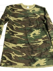 Cascade Bay Traders Shirt Mens 2XL Green Camo Thermal Waffle Knit Long Sleeve