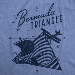 Mens Bermuda Triangle T Shirt Funny Vintage Retro Graphic Novelty Tee for Men