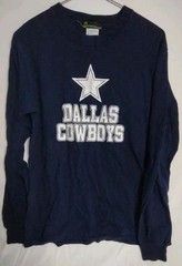 John Deere Solid Long Sleeve Tee with Logo Dallas Cowboys Logo Navy Small