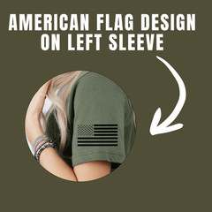 Camo American Flag T-Shirt with American Flag on Left Sleeve