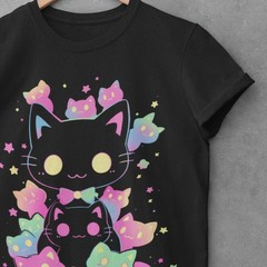 Unisex Oversized T-shirt, Pastel Goth Neon Cat Anime Tee | Harajuku Streetwear,