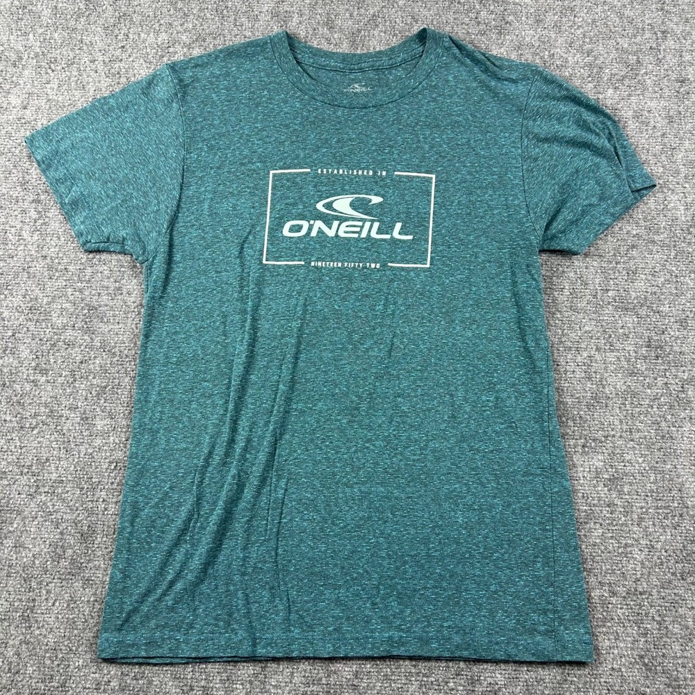 O’Neill Graphic T-Shirt Mens Medium Teal Heathered Modern Fit Short Sleeve Surf