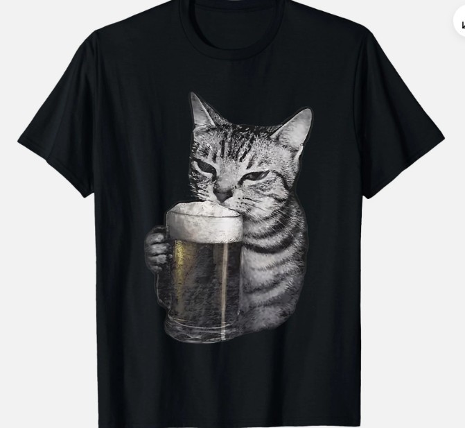 Cat Drinking Beer T Shirt UNISEX T Shirt, hot Cat beer shirt new
