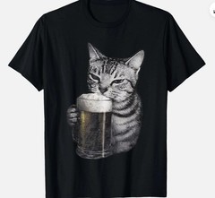 Cat Drinking Beer T Shirt UNISEX T Shirt, hot Cat beer shirt new