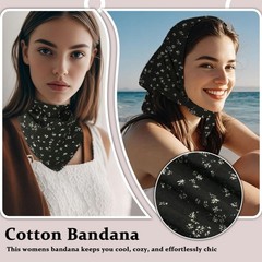 Cotton Bandanas Women Girls Floral Head Scarf 21×21 Inch Headbands