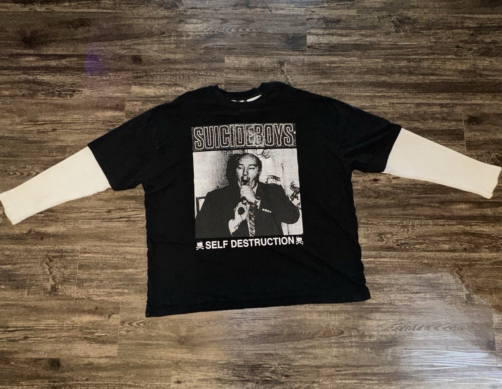 $uicideboy$ G59 Self Destruction Political Suicide Long Sleeve Graphic Shirt XXL