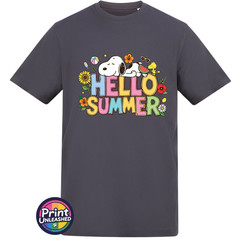 Hello Summer T-Shirt Unisex S-2XL AWDis Summer Beagle Tee Dog & Bird Top Gift