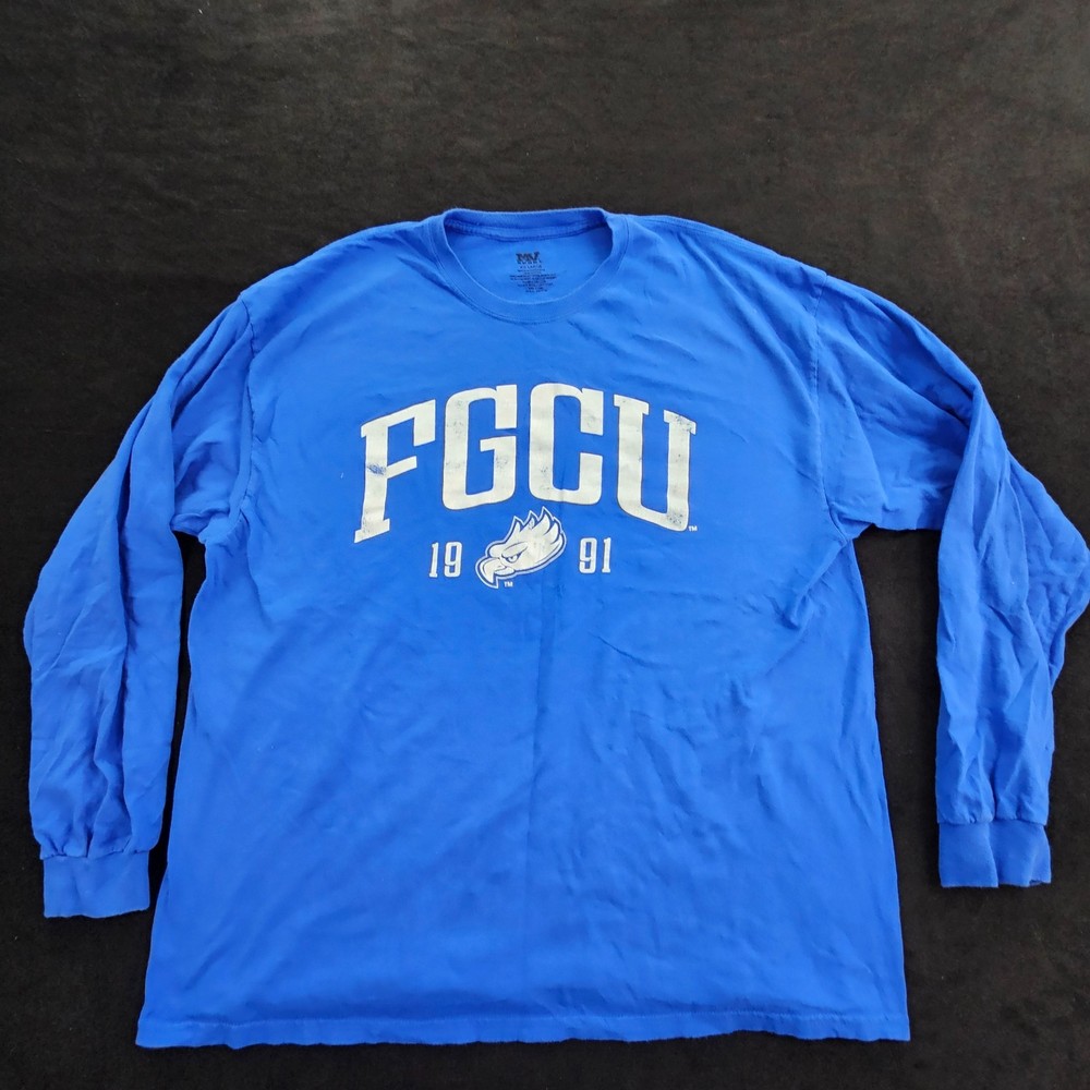Florida Gulf Coast University Blue Long Sleeve Cotton T-Shirt Men’s 2XL