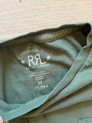 RRL DOUBLE RL PLAIN, GREEN CREW NECK T-SHIRT MEN SZ M RALPH LAUREN EMROIDERED