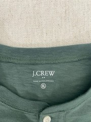 J.Crew Henley T-Shirt Mens XL Green Long Sleeve Button Front Cuff Pullover NWT