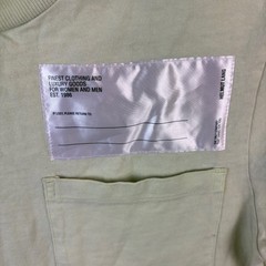Unisex Helmut Lang Green T-Shirt Embroidered Tag Pocket M’s Small W’s Medium