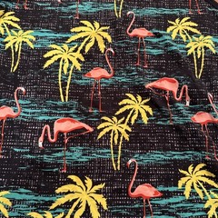 Code 22 Tank Top Sz M Tropical Themed Flamingos & Palm Trees Retail $30.00 New