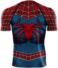 Men’s T-shirts Spider Superhero Compression Tights Short Sleeve Tops Tee Gym