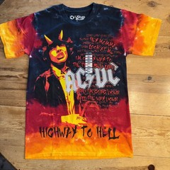 AC/DC Highway to Hell tie-dye T-shirt by liquid blue Hot Topic Small Angus Young