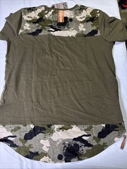 Triple Five Soul Shirt Mens XL Tee Camouflage Army Fatigue Grunge Zipper NWT