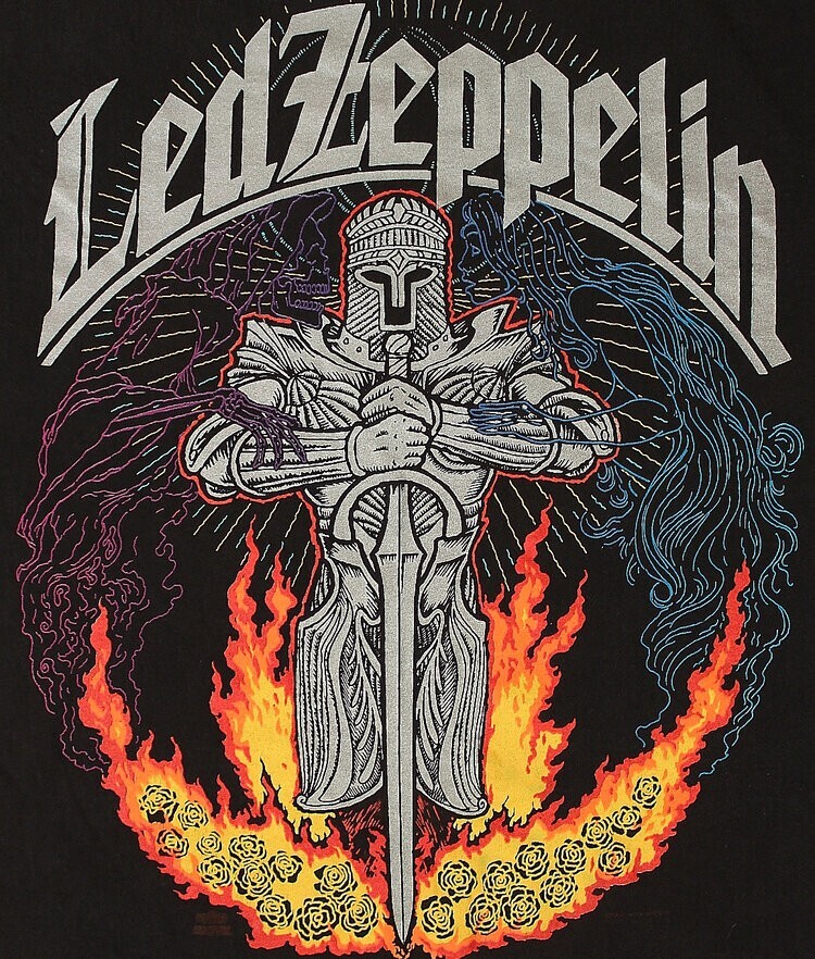 Vintage 1990s Led Zeppelin Cotton Black Men All Size T-shirt NG2777