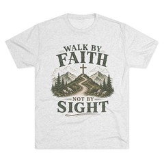 Walk By Faith mountain cross tee | Faith T-Shirt