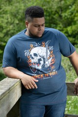 D555 Duke Big Mens Printed T-Shirt Skull Print 2XL3XL 4XL 5XL 6XL 7XL 8XL 601604