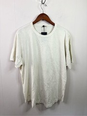 Buck Mason white sand slub curved hem tee shirt size Xl new flaw