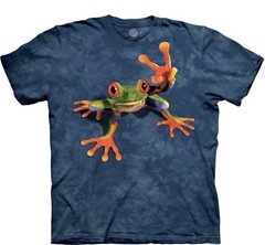 New Victory Frog Frogs Amphibian Red-Eyed Tree Blue Cotton Mountain T-Shirt Sm
