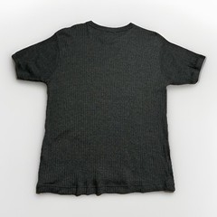 Ferruche Charcoal Ribbed Knit T Shirt Mens L Short Sleeve Cotton Blend