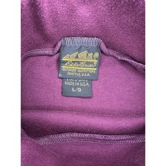Eddie Bauer Vintage Turtleneck Shirt Large Burgundy Made in USA Cotton Blend