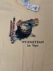 Vintage Venetian Shirt Mens XL Yellow Las Vegas Resort Hotel Casino USA Casual