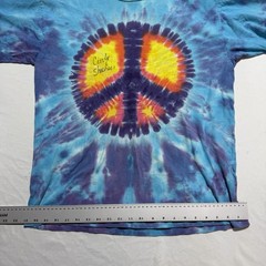 SunDog Tie Dye Peace Sign T-Shirt L Signed Cindy Sheehan Anti-War Made in USA