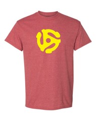 45 RPM SPINDLE Turntable Vinyl Record Player Adapter Dj Retro – Red T-Shirt