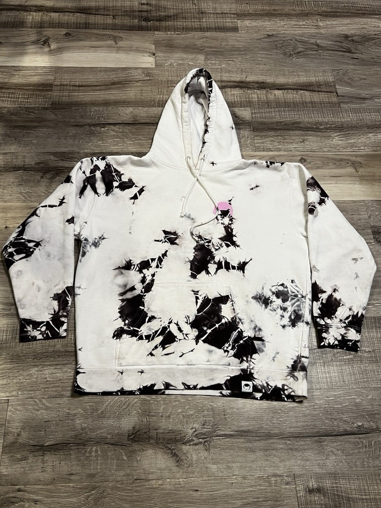 Gutter Cat Gang Merch 1.0 Black White Tie Dye Hoodie Sweatshirt Size Large